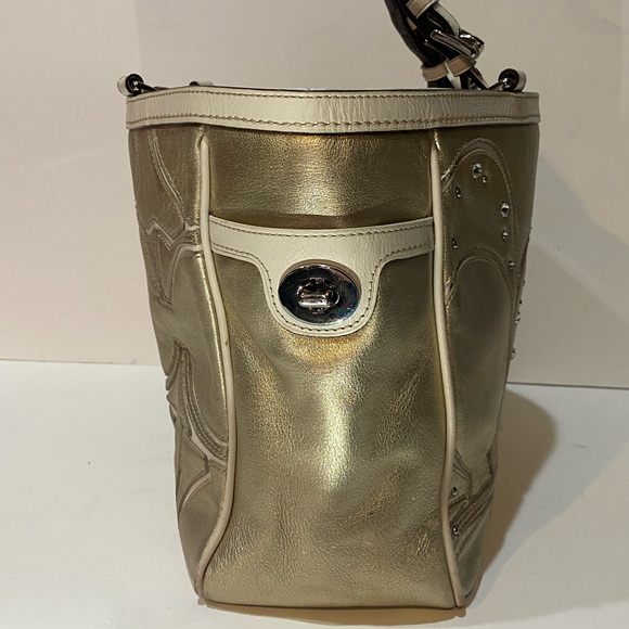 Coach Signature Metallic Gold Shoulder Bag “Holiday Sale Alert 🚨 “ - Picture 4 of 12